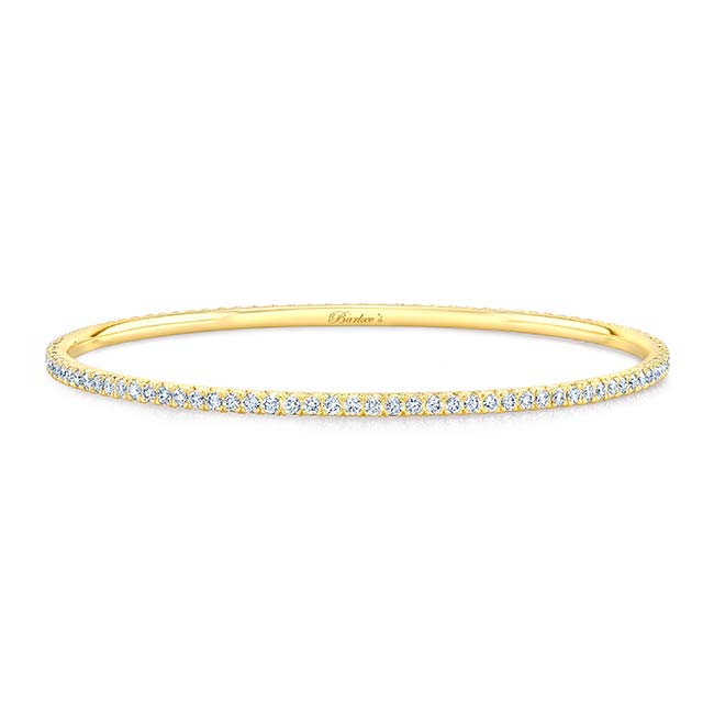 Yellow Gold Pave Diamond Bangle