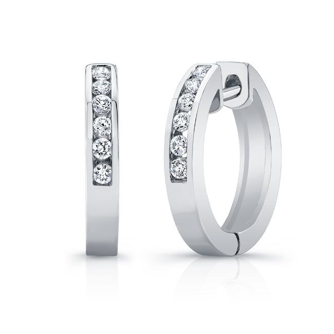 0.25 Carat Channel Lab Diamond Hoop Earrings