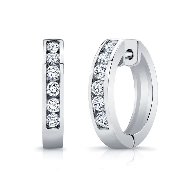 0.5 Carat Channel Lab Diamond Hoop Earrings