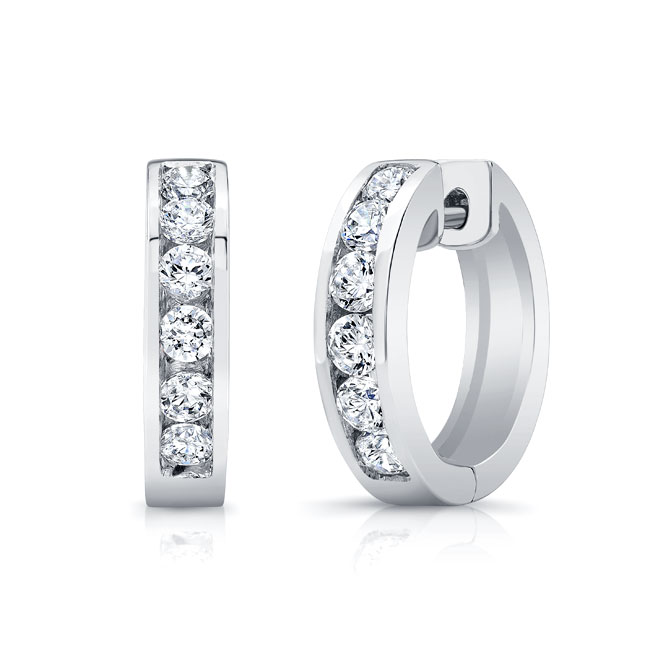 0.7 Carat Channel Lab Diamond Hoop Earrings