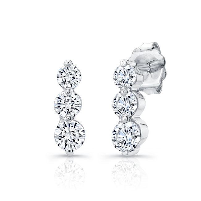 Small Lab Grown Diamond Journey Earrings