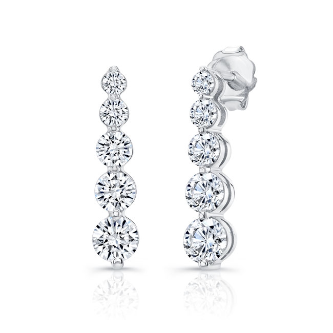 1.7 Carat Linear Diamond Earrings