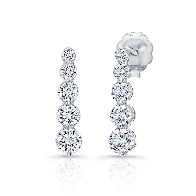 0.8 Carat Linear Diamond Earrings