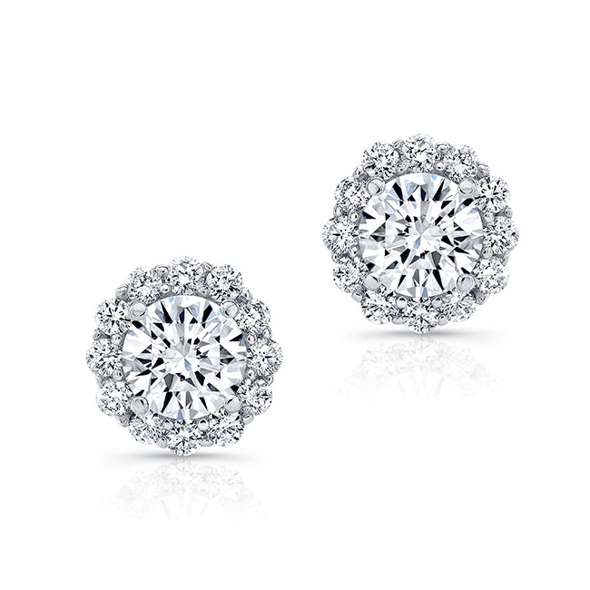 1 Carat Diamond Halo Studs