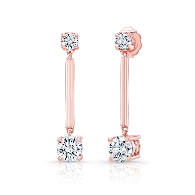 Rose Gold Simple Drop Earrings