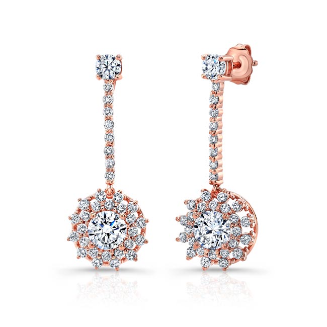 Rose Gold Diamond Drop Earrings