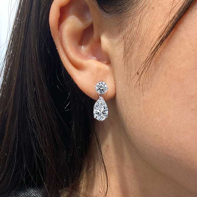 Pear Shaped Lab Diamond Earrings Image 2