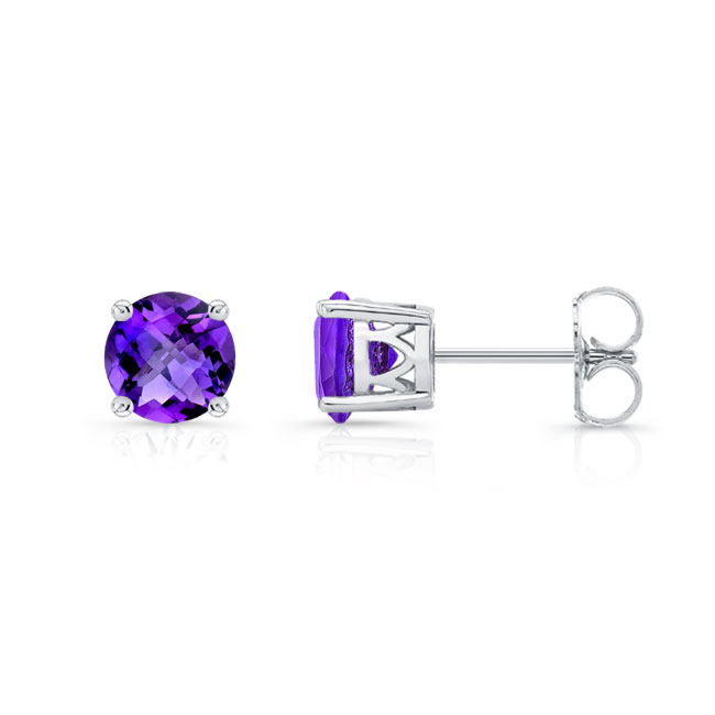 1 Carat Amethyst Studs Image 2