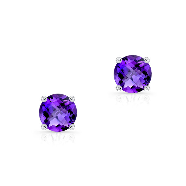 1 Carat Amethyst Studs