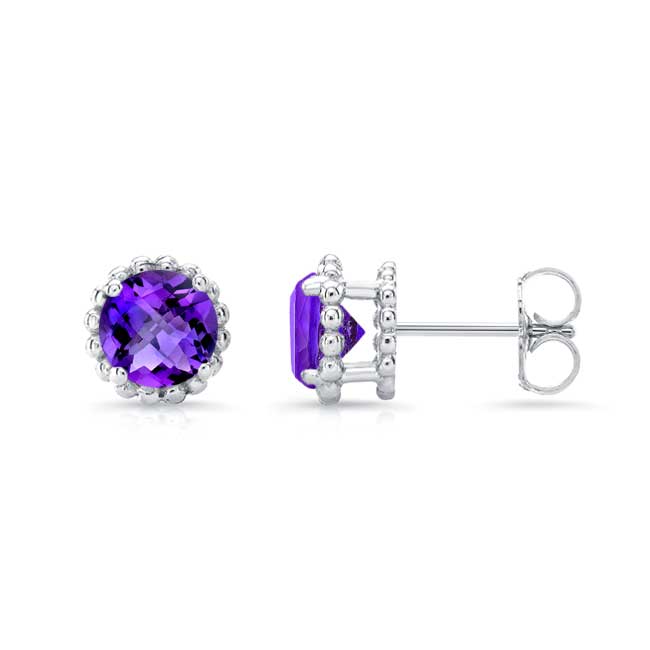 1.00ct. Amethyst Studs Image 2