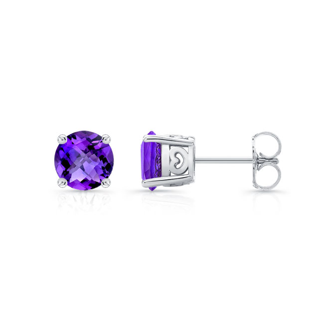 Simple 1.00ct. Amethyst Studs Image 2