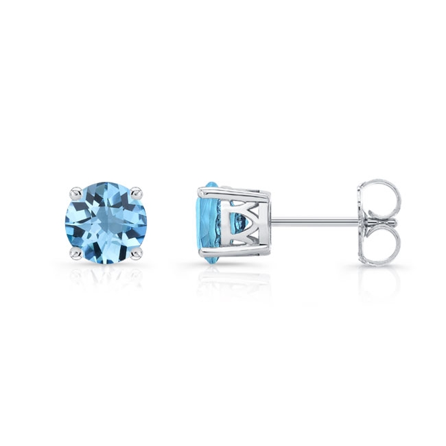 1 Carat Aquamarine Studs