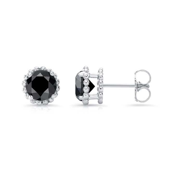 1.00ct. Black Diamond Studs Image 2