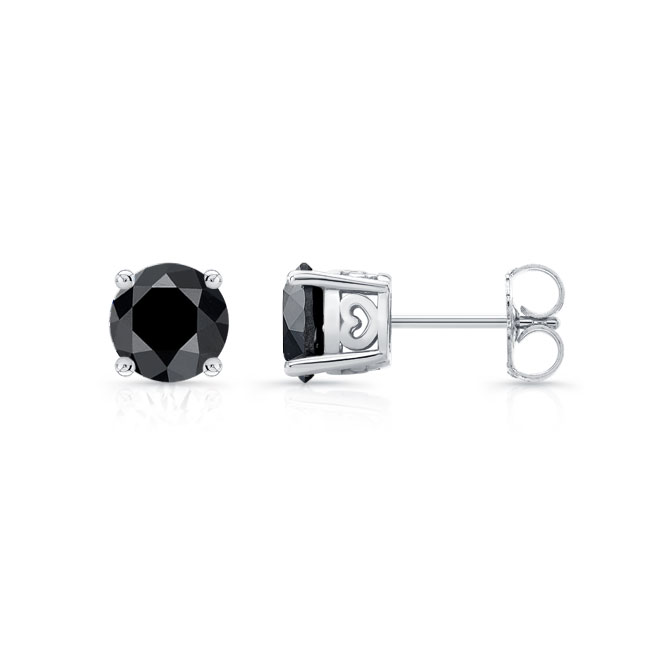 Simple 1.00ct. Black Diamond Studs Image 2