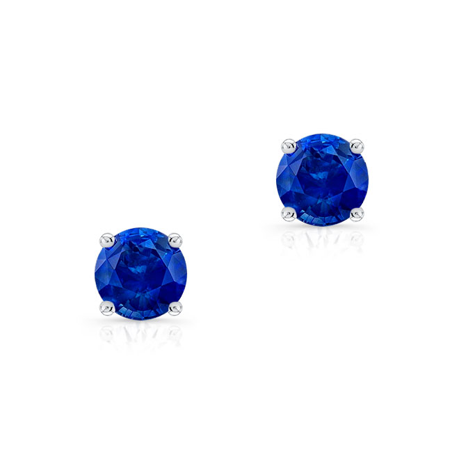 1 Carat Blue Sapphire Studs