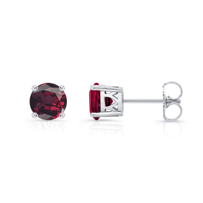 1 Carat Garnet Studs Image 2