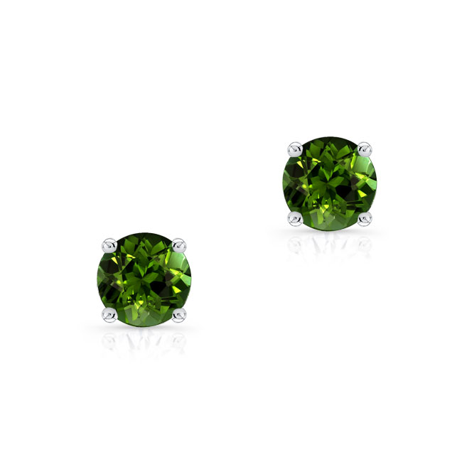 1 Carat Green Tourmaline Studs