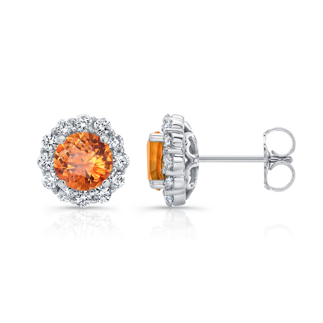 1 Carat Citrine Halo Studs Image 2