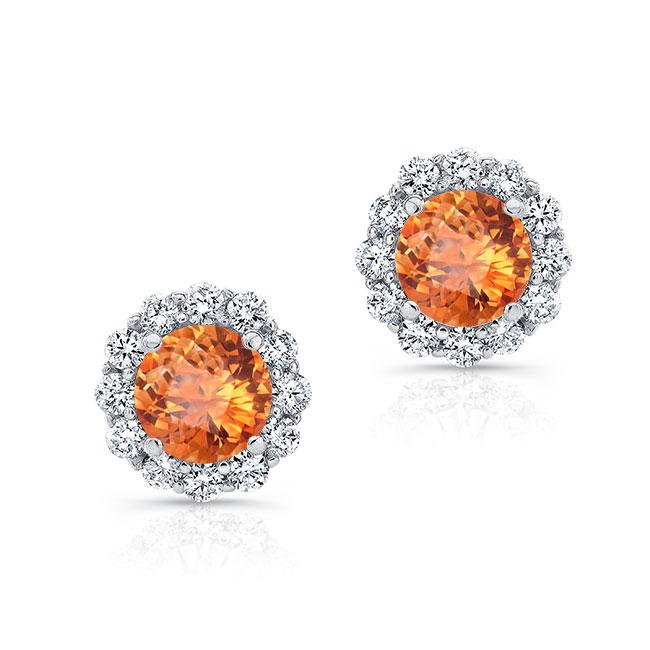 1 Carat Citrine Halo Studs