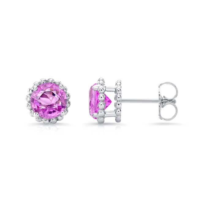 1.00ct. Pink Sapphire Studs Image 2