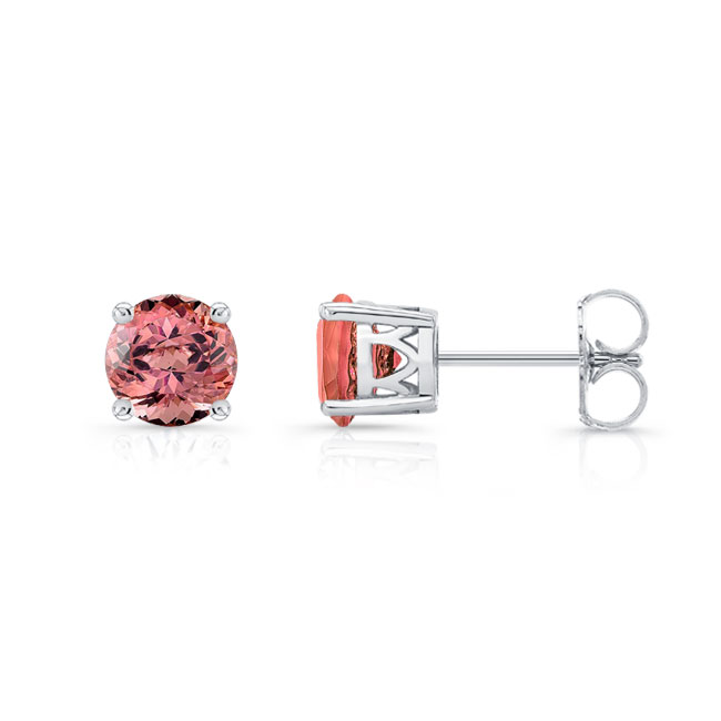 1 Carat Pink Tourmaline Studs Image 2