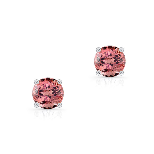 1 Carat Pink Tourmaline Studs