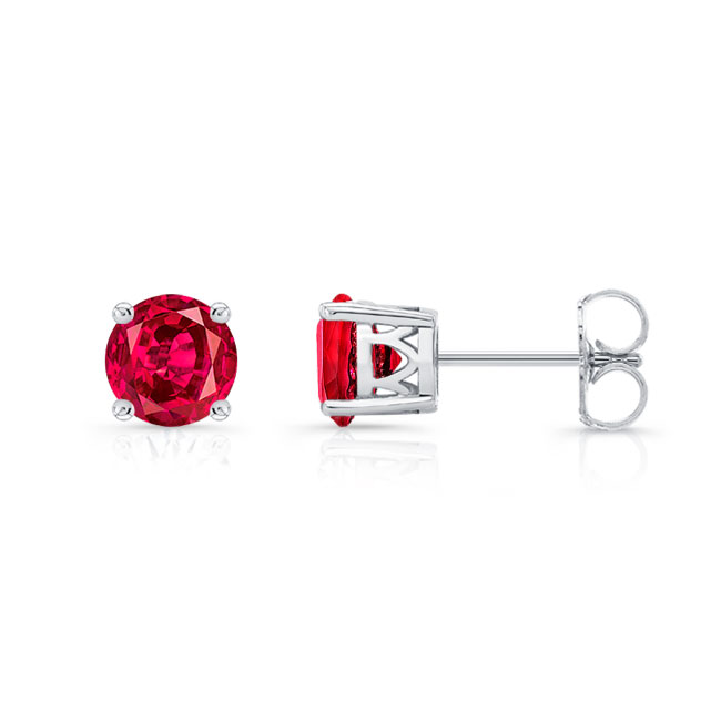 1 Carat Ruby Studs Image 2