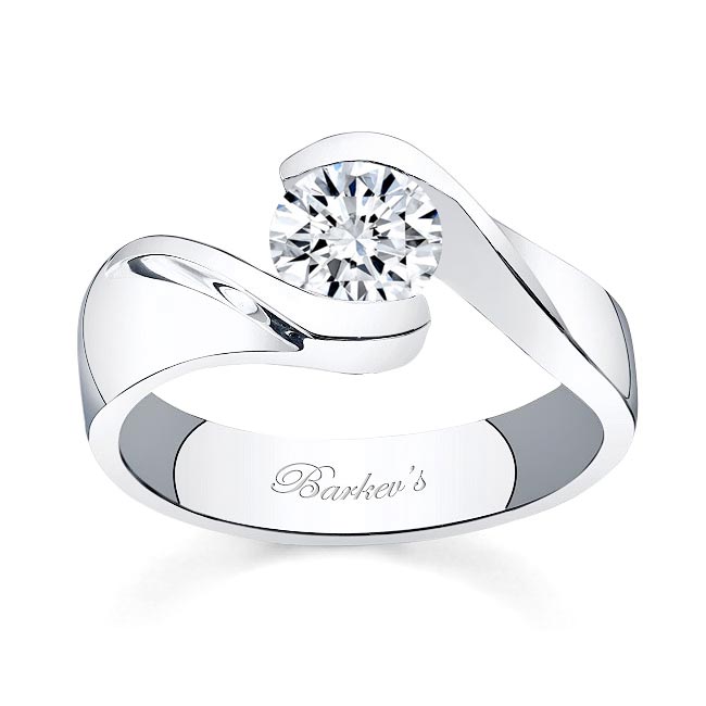 Moissanite Solitaire Bypass Engagement Ring