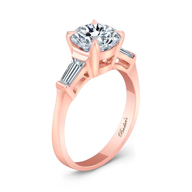 Rose Gold 2 Carat Round Moissanite Ring Image 2