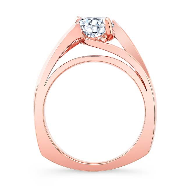 Rose Gold Wide Split Shank Moissanite Solitaire Ring Image 2