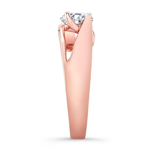 Rose Gold Wide Split Shank Moissanite Solitaire Ring Image 3