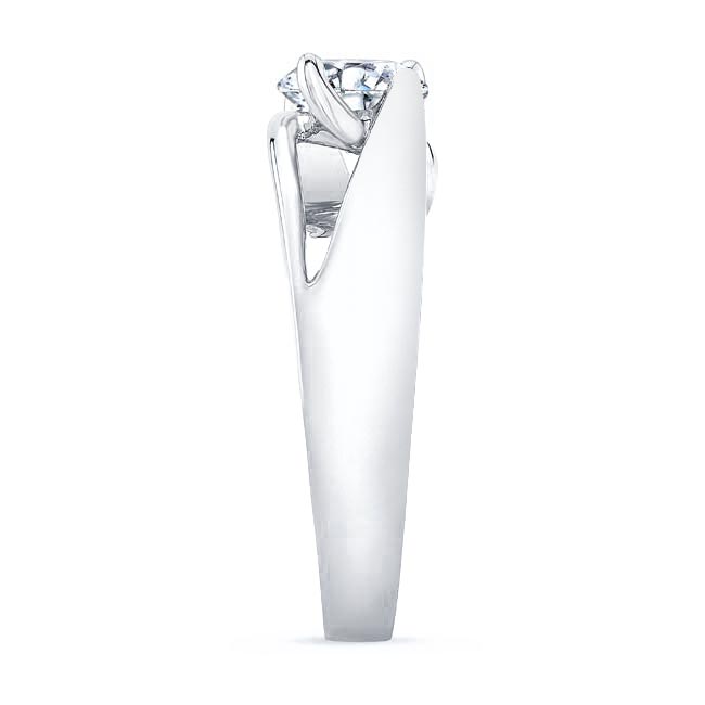 White Gold Wide Split Shank Moissanite Solitaire Ring Image 3