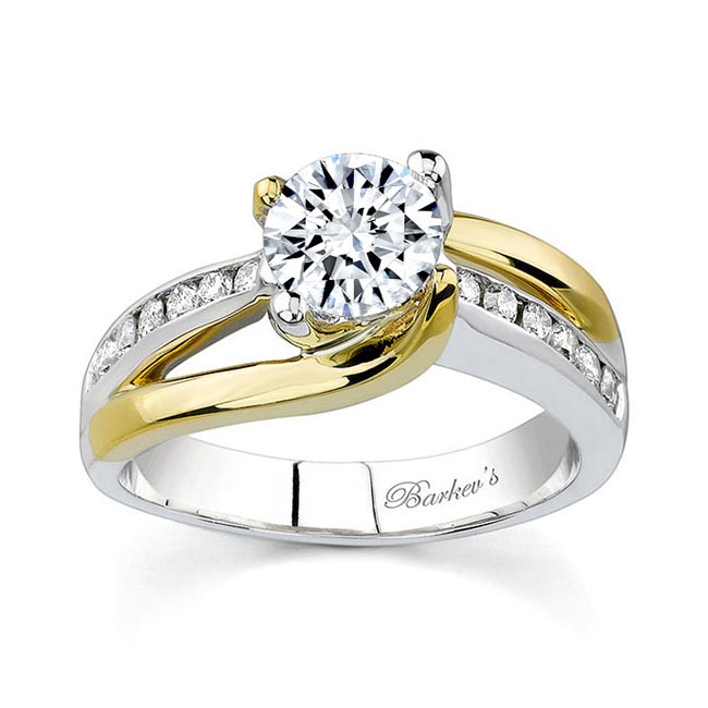 White Yellow Gold 1 Ct Round Lab Diamond Ring