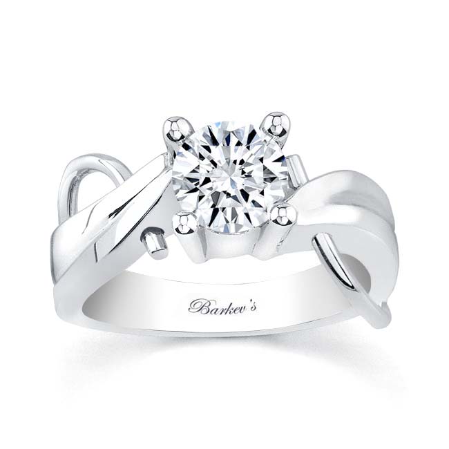 Platinum Wire Trim Solitaire Ring