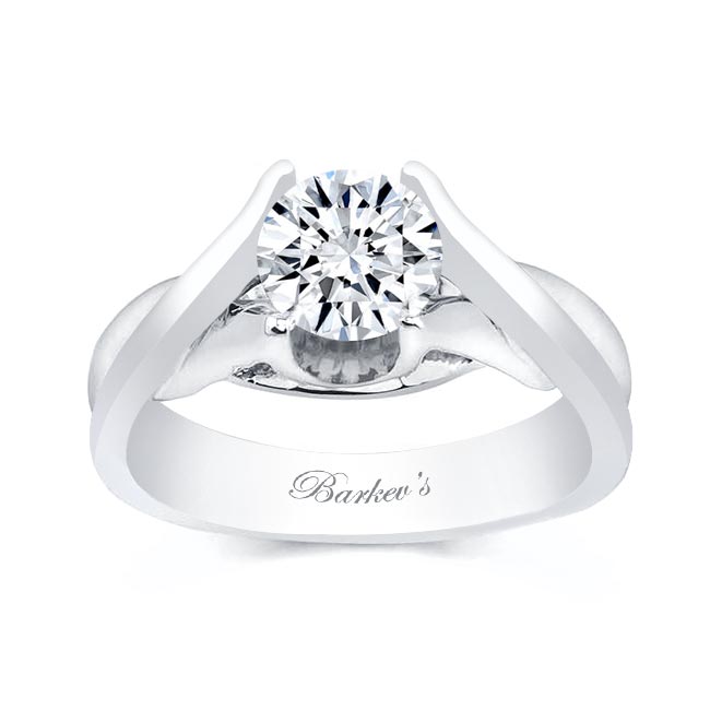 White Gold Crossover Moissanite Solitaire Ring