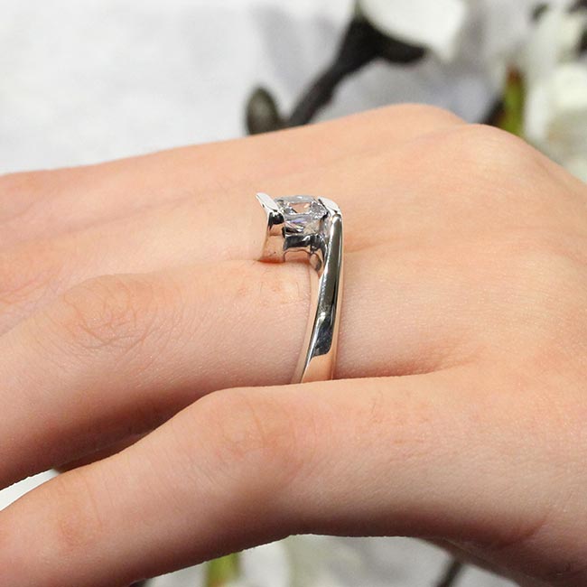 Platinum 1.5 Carat Princess Cut Diamond Solitaire Ring Image 3