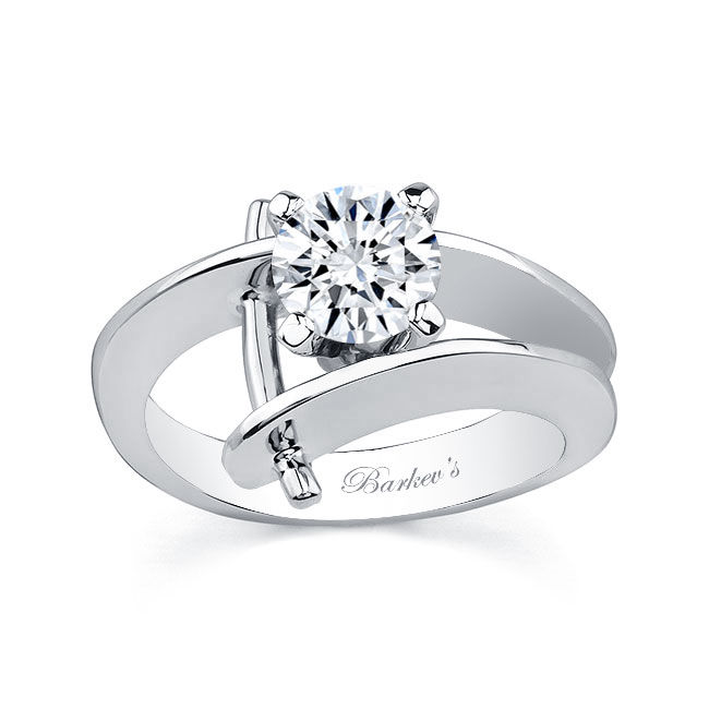 White Gold Open Solitaire Moissanite Ring