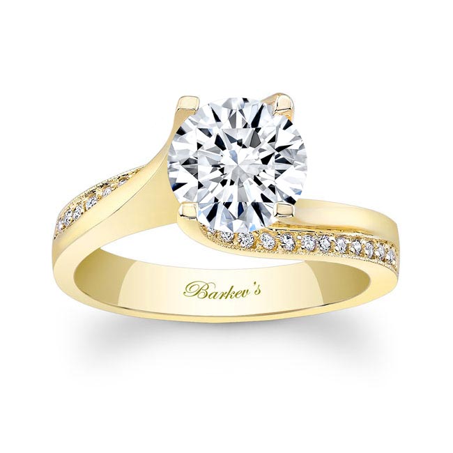 Yellow Gold 2 Carat Round Cut Diamond Ring