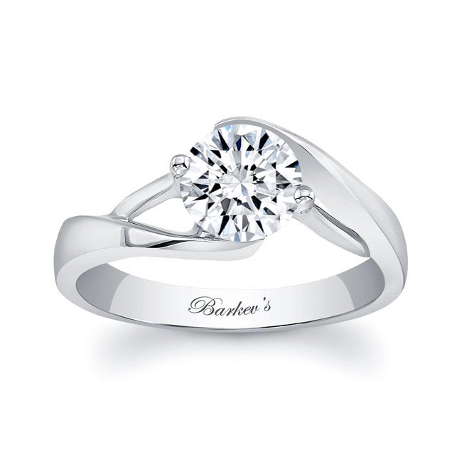 Split Band Solitaire Moissanite Engagement Ring