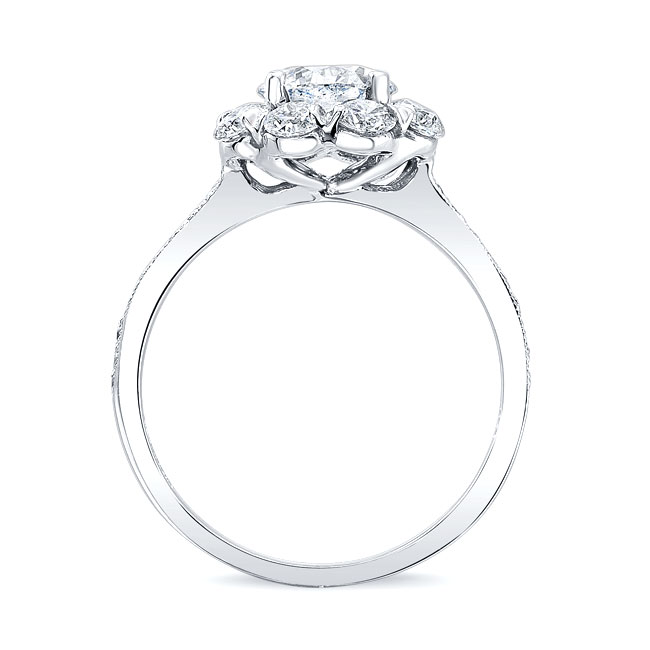 Flower Halo Engagement Ring Image 2