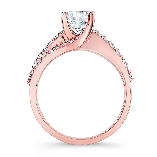 Rose Gold 1 Carat Round Cut Diamond Ring Image 2