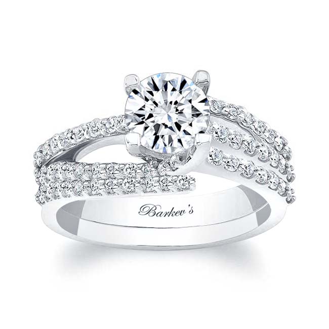 1 Carat Round Cut Diamond Bridal Set