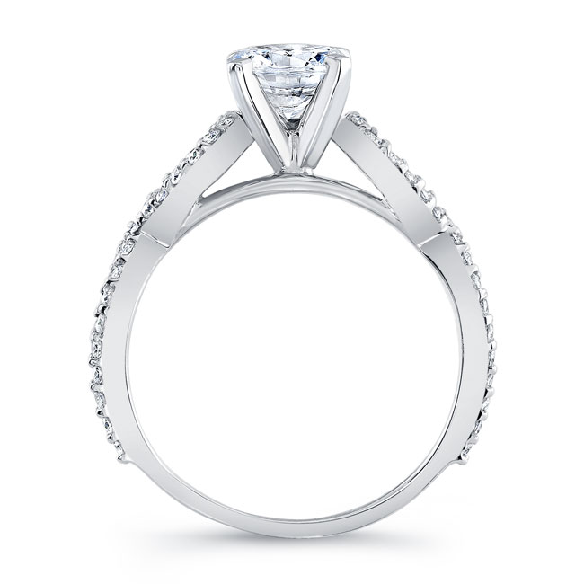 White Gold Moissanite Infinity Engagement Ring Image 2