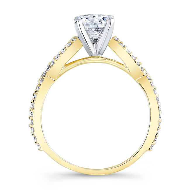 Yellow Gold Moissanite Infinity Engagement Ring Image 2