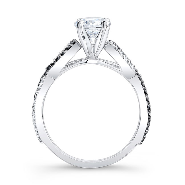 Infinity Black And White Diamond Moissanite Ring Image 2