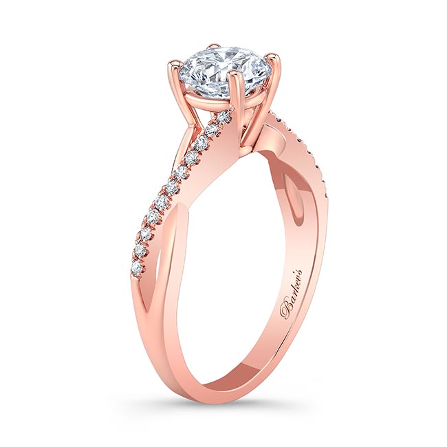 Rose Gold Simple Moissanite Ring Image 2