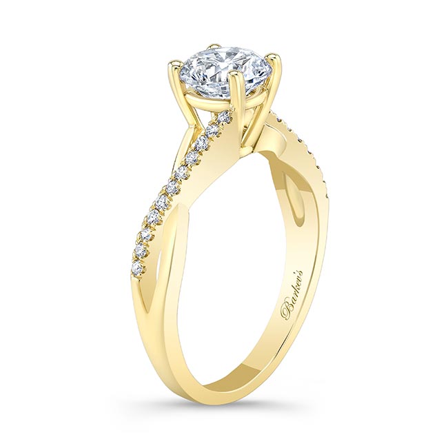 Yellow Gold Simple Moissanite Ring Image 2