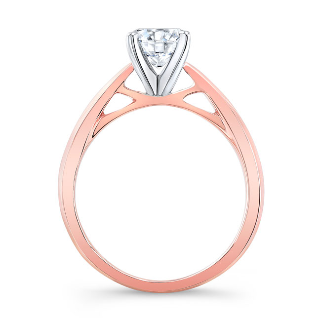 Rose Gold Tapered Solitaire Ring Image 2