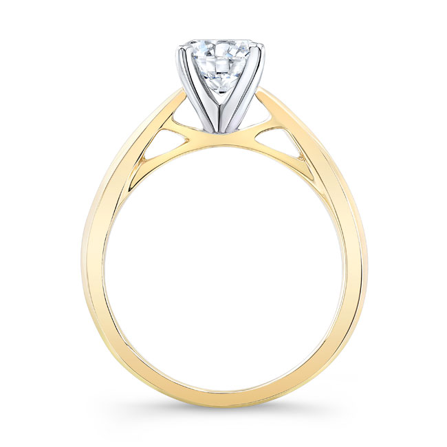 Yellow Gold Tapered Solitaire Ring Image 2