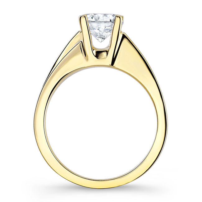 Yellow Gold Channel Band Moissanite Ring Image 2